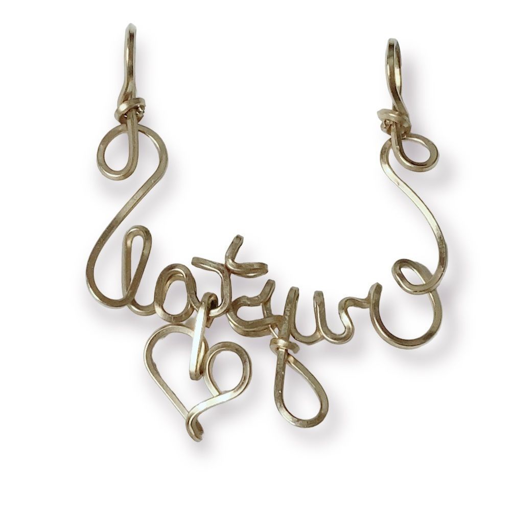 Crystal Gold Filled Wire Cursive Nameplate Pendan… - image 2